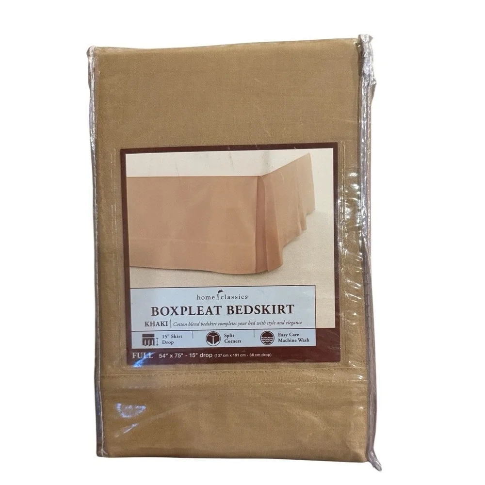 Home classics Boxpleat Bedskirt Tan Full Size New In Package